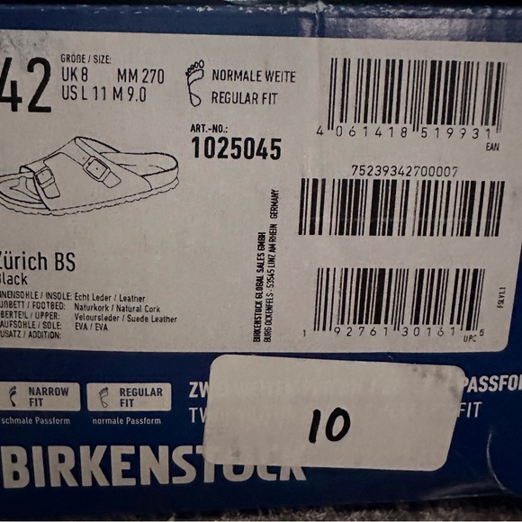 Birkenstock Zurich Black Suede Slip-On Sandals - Picture 8 of 8